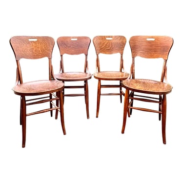 Early 20th Century Crocker Chair Co. Bentwood Laminated Chairs - Set of 4 