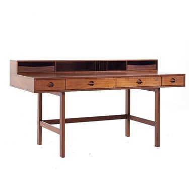 Peter Lovig Mid Century Danish Teak Flip Top Desk - mcm 