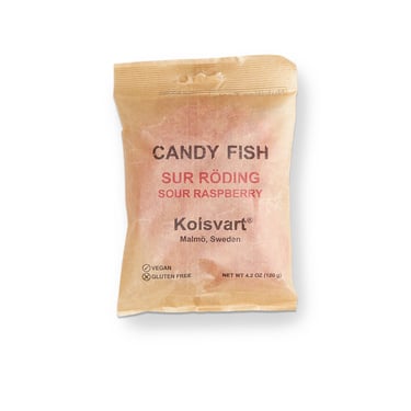 Roding, Sour Raspberry Candy Fish, 4.2 oz.