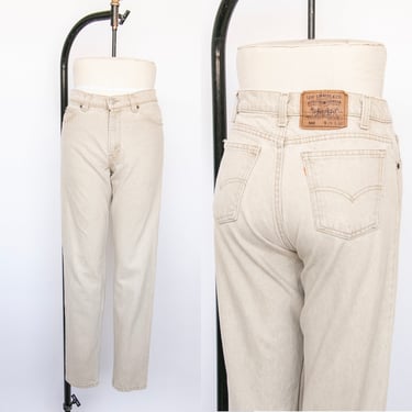 1990s Levi's 550 Jeans Sand Beige Denim High Waist 219" x 3" 