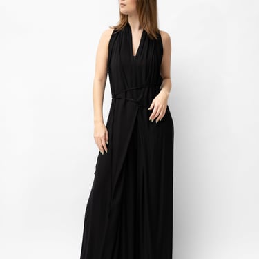 Tie Waist V-Neck Wide Leg Jumpsuit