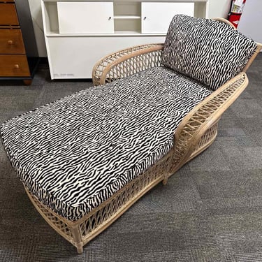 Wicker and Bamboo Chaise