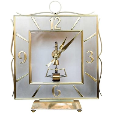 Kieninger & Obergfell German Regency Brass Mantel Clock 