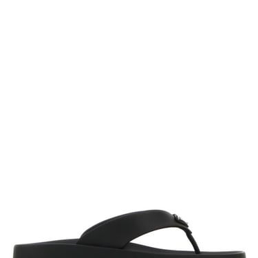 Prada Women Black Rubber Thong Slippers