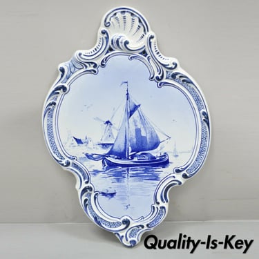 Delft Blue Boch Freres La Louviere Porcelain Ship 18