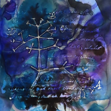 Endless Forms Most Beautiful: Original ink painting on yupo of Darwin's Tree of Life 