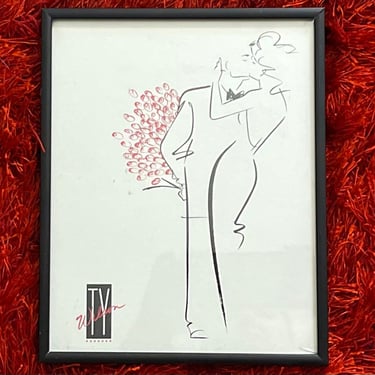 Vintage 90s Rare Ty Wilson The Date Print for Bruce McGaw Graphics 