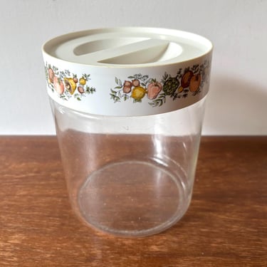 Vintage Pyrex Spice of Life Glass Canister Storage | Stackable Jar Twist Lock Plastic Lid | Corning Ware | See n Store | MCM Kitchen Pantry 