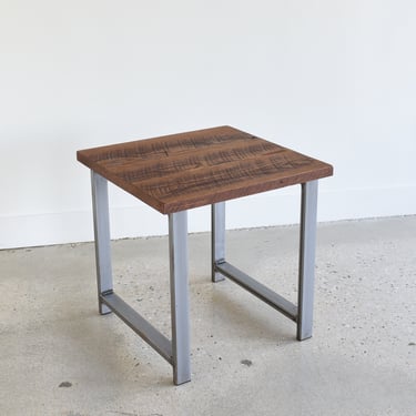 Reclaimed Wood End Table/  Industrial Accent Table / Side Table With Metal Legs 