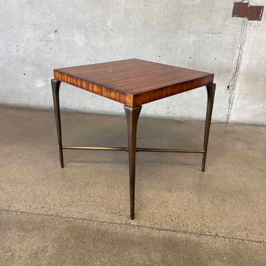 Vintage Theodore Alexander Side Table With Bronze Legs