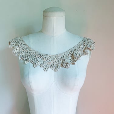 Edwardian Ecru Cotton Crochet Collar / Dress Yoke 