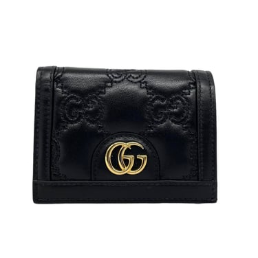 GUCCI Black Leather Wallet w/Gold GG Logo