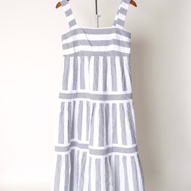 Kitty Dress - Stripe Grey/White