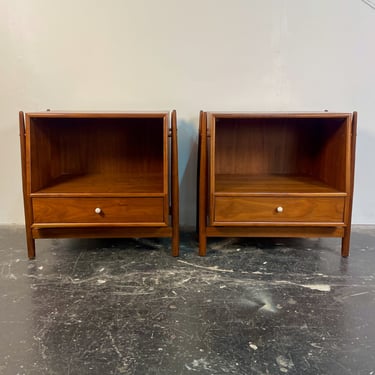 Floating Walnut Nightstands for Drexel Declaration by Kipp Stewart