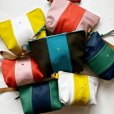 by elke Colorblock Leather Pouches