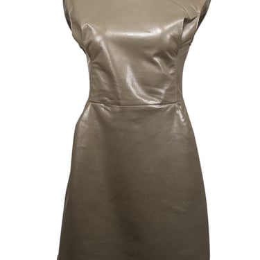 AS by DF - Olive Recycled Leather "Port Elizabeth" Dress Sz S