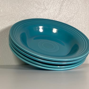 Fiestaware Turquoise Rim Soup Bowls - Set of 4 