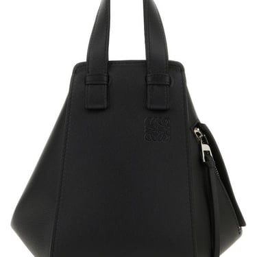 Loewe Woman Black Leather Compact Hammock Handbag