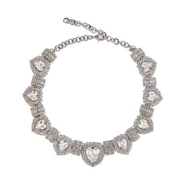 Alessandra Rich Heart Necklace In Hypoallergenic Silver Crystal Women