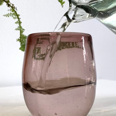 Recycled Handblown Glass |  Small Oval Garnet