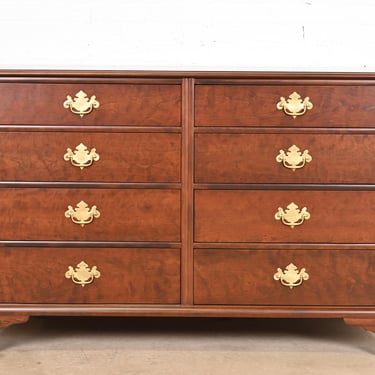 Kindel Furniture Georgian Carved Cherry Wood Eight-Drawer Dresser, Newly Refinished