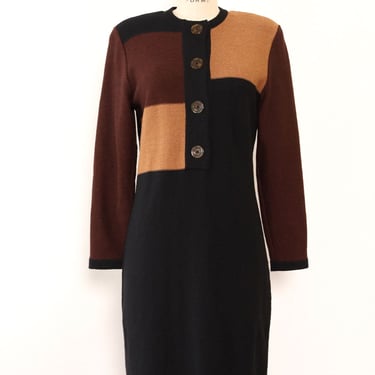 Brown Blocked Sweater Dress M-M/L