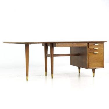 Standard Furniture Mid Century Walnut Boomerang Desk - mcm 