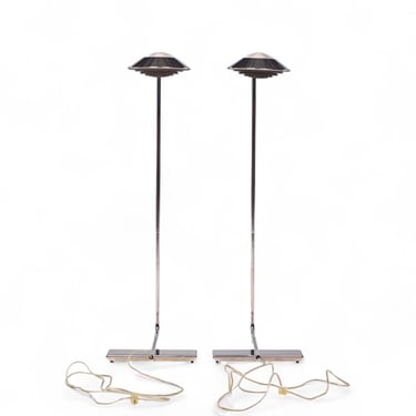 Cedric Hartman Mid Century Chrome Floor Lamps - Pair - mcm 