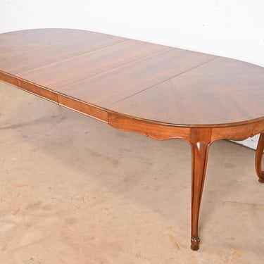 Kindel Furniture French Provincial Louis XV Cherry Wood Extension Dining Table, Newly Refinished