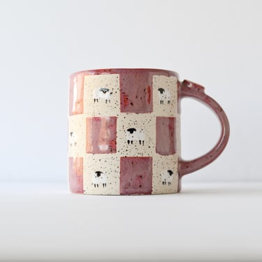 Little Sheep Checker box Mug | Handmade Pottery | Handmade Ceramics | Handmade Mug 