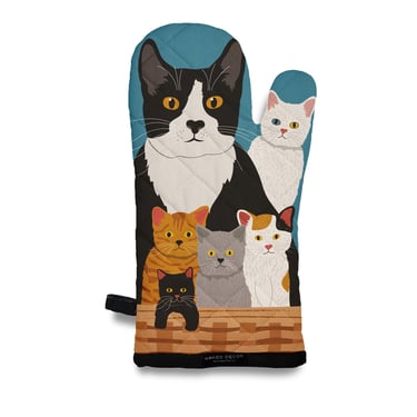 All Things Kitty &#8211; Cats in the Basket Oven Mitt