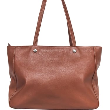 Longchamp - Tan Pebbled Leather Tote Bag