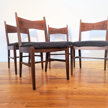 Mid Century Lane Tuxedo / Bowtie Set of Four Dining Chairs 
