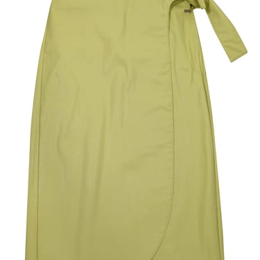 Armani Exchange - Chartreuse Faux Leather Wrap Skirt Sz 4