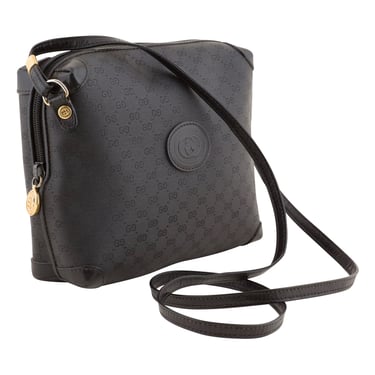 Gucci 1980s Vintage Micro "GG" Black Canvas Square Crossbody Bag 