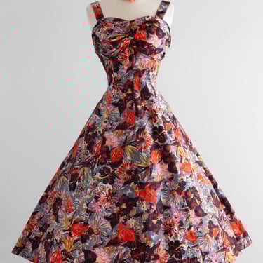 Rare 1950's Hawaiian Cotton Sun Dress By Sun Fashions of Hawaii / XL