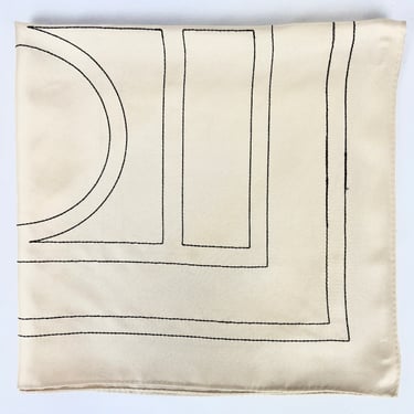 Toteme Monogram Embroidered Silk Scarf, Beige