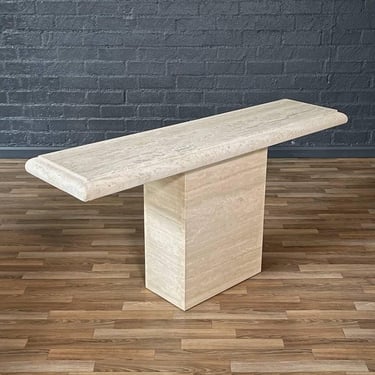 Vintage Post Modern Travertine Stone Console Table, c.1970’s 