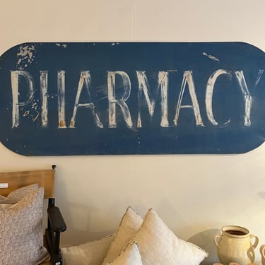 Vintage Metal Pharmacy Sign