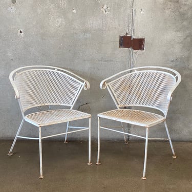 Pair of Woodard Style Metal Garden Chairs