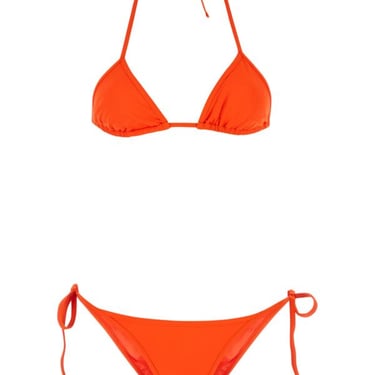 The Attico Woman Fluo Orange Stretch Nylon Bikini