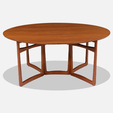 Peter Hvidt & Orla M\u00f8lgaard Nielsen Drop-Leaf Teak Dining Table for France & Son