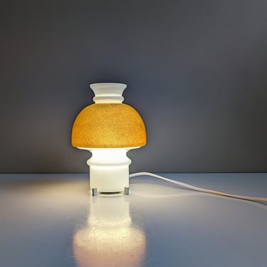 Table lamp Limburg Leuchten, vintage mushroom lamp, yellow glass lamp 