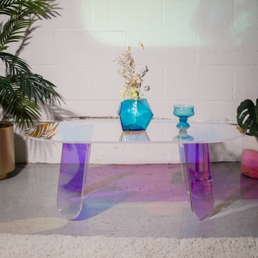 Oval Acrylic Rainbow Coffee Table