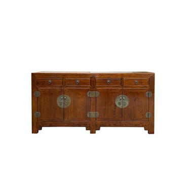 Oriental Brown Rattan Top 4 Drawers Credenza Buffet Sideboard Console Cabinet ws3603E 
