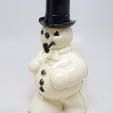Vintage 1950's Plastic Frosty the Snowman Candy Container for Christmas, Antique Retro Decor 