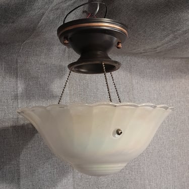 TThree Chain Vintage Light with Opalescent Shade
