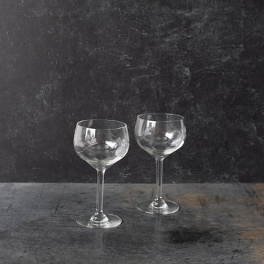 Vintage Cut Glass Wine Glass Set of 5