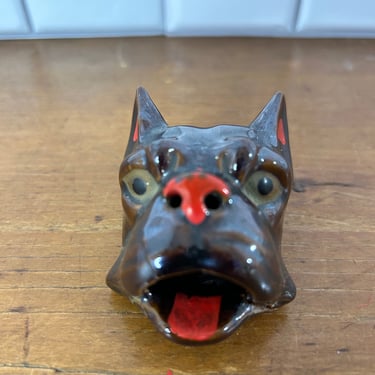 Ceramic Boxer Ashtray, Dog Head Ashtray 