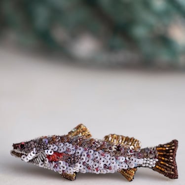 Embroidered Spotted Trout Pin